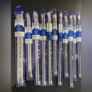 11sets Plastic Knitting Needles, ranging in size - NEW in packaging